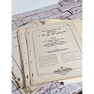 Briggs & Stratton Parts List Printed in USA Various Models Z ZHL zz WI WR NPR 5s